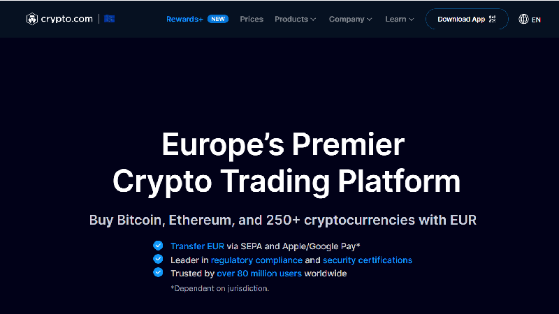 Crypto.com low-fee crypto exchange.