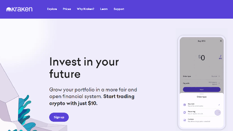 Kraken low-fee crypto exchange.