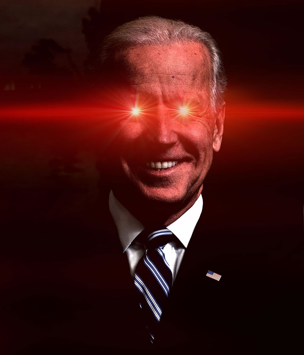 Dark Brandon laser eyes meme.