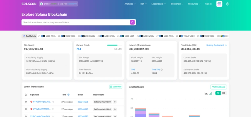 Solana Blockchain Explorer